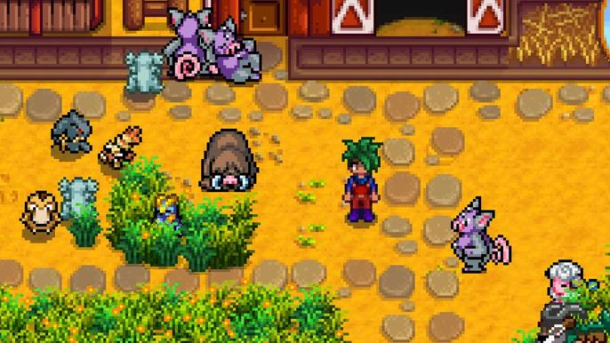 An image of Pokemon in Stardew Valley.