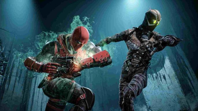 Image of Red Hood elbowing an enemy in Gotham Knights.