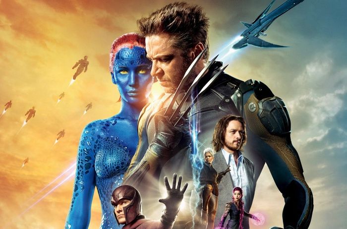 Poster for X-Men: Days Of Future Past showing Wolverine, Mystique, Xavier, and Magneto.