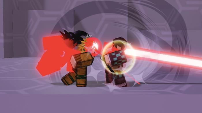 Screenshot from Shonen Smash, showing Roblox characters fighting one another