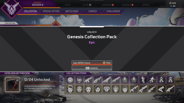 how much does an apex collection event cost