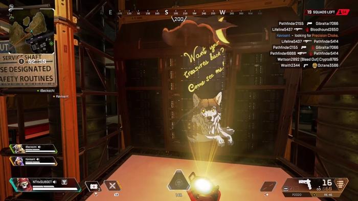 Loba's calling card in the Vault. Image courtesy of NTHxSUBSET on YouTube.
