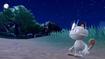 Pokémon Scarlet and Violet Meowth standing on a dirt road at night in announcement trailer