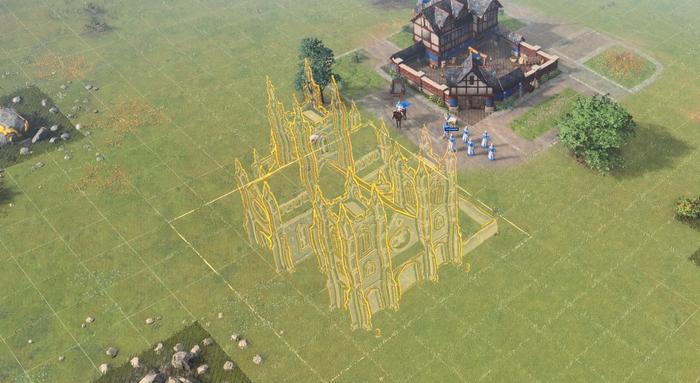 Placing a Wonder building in Age of Empires 4.