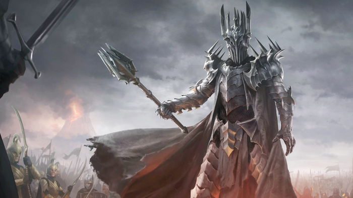 Screenshot of Sauron in battle, from The Lord of the Rings: Rise of War