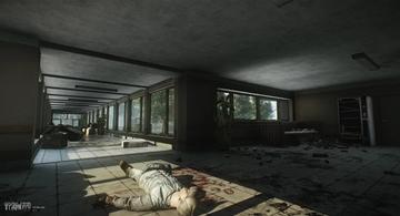 Interior shot of a building with deceased players in Escape From Tarkov.