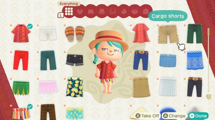 Animal Crossing New Horizons Happy Home Paradise Work Outfit Selection Screen