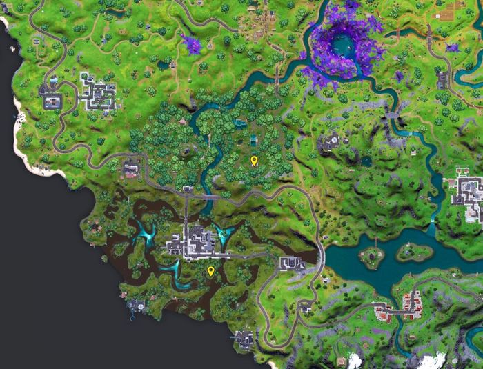 The yellow blips in the image is where you will find the target dummies in Fortnite