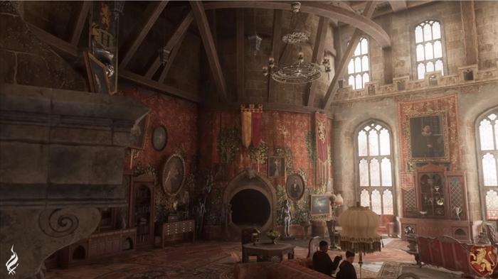 The Gryffindor common room in Hogwarts Legacy.