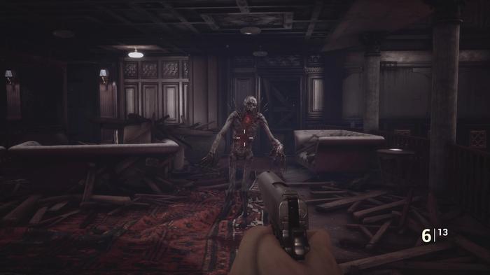 Image of the player shooting a zombified beast in Fobia: St. Dinfna Hotel.