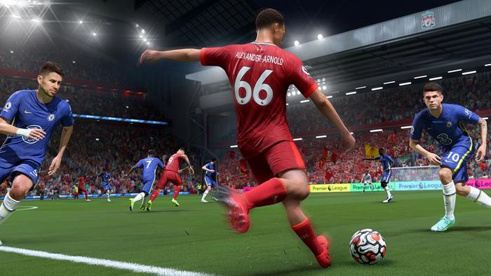Image showing Trent Alexander-Arnold in FIFA 22 next to Chelsea players