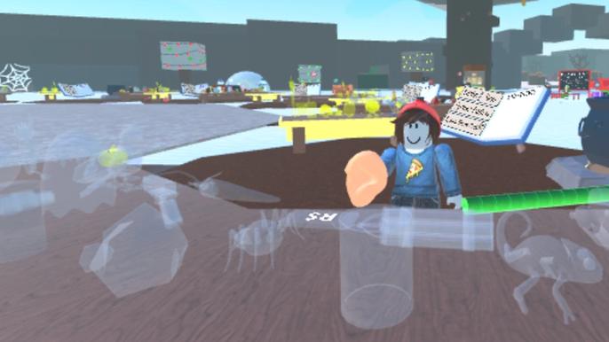 Screenshot from Wacky Wizards, showing a character holding an ingredient to put in the cauldron