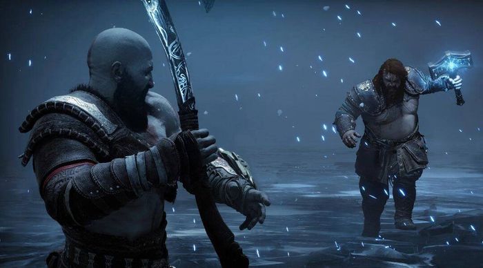 Kratos fights Thor in God of War: Ragnarok.