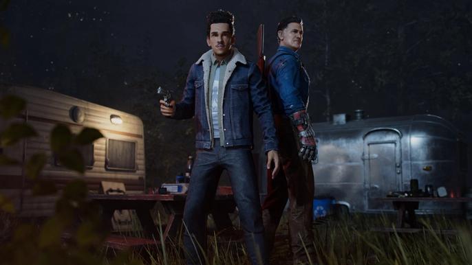 Image of Ash and a fellow survivor in the Evil Dead game.