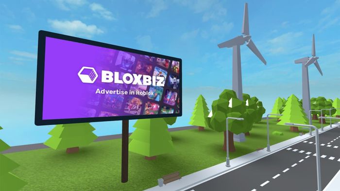 A picture of a billboard in Bloxbiz. It basically implies that this is a way to advertise in Roblox.