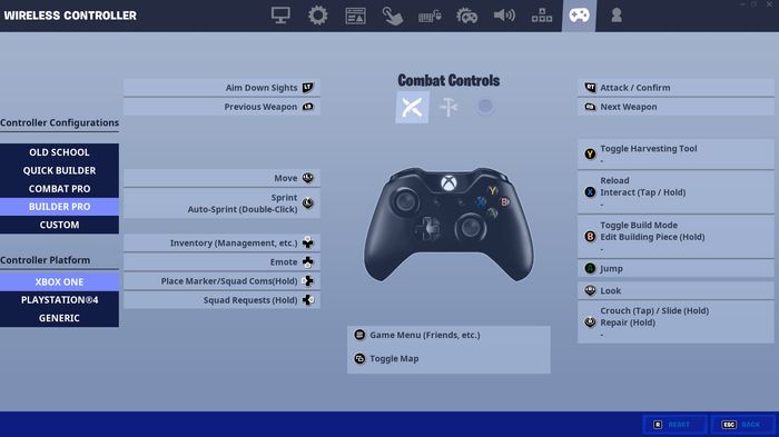 Fortnite Builder Pro config for the Xbox Controller
