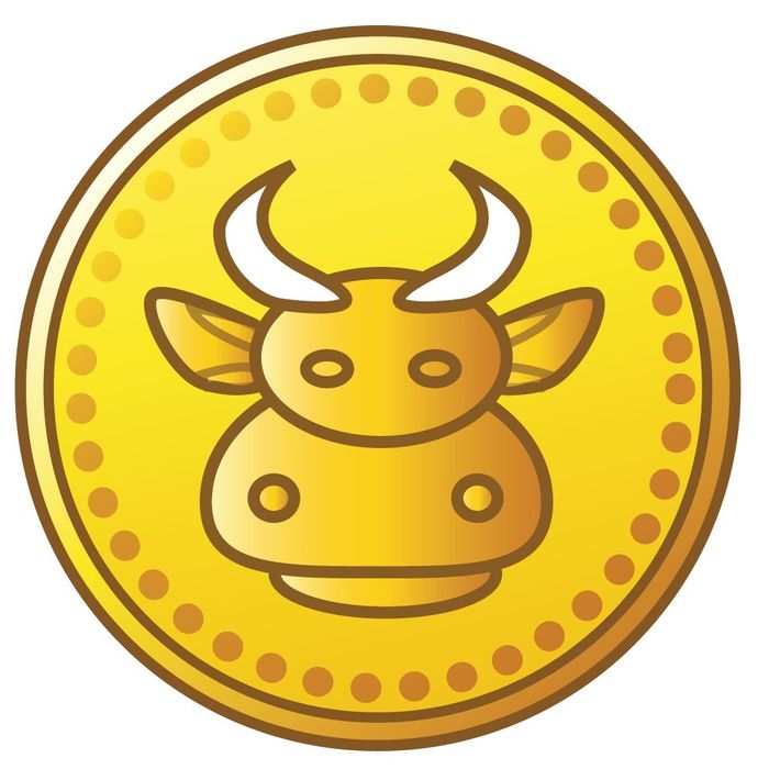Steaktacular icon showing a cow's front in gold colour.