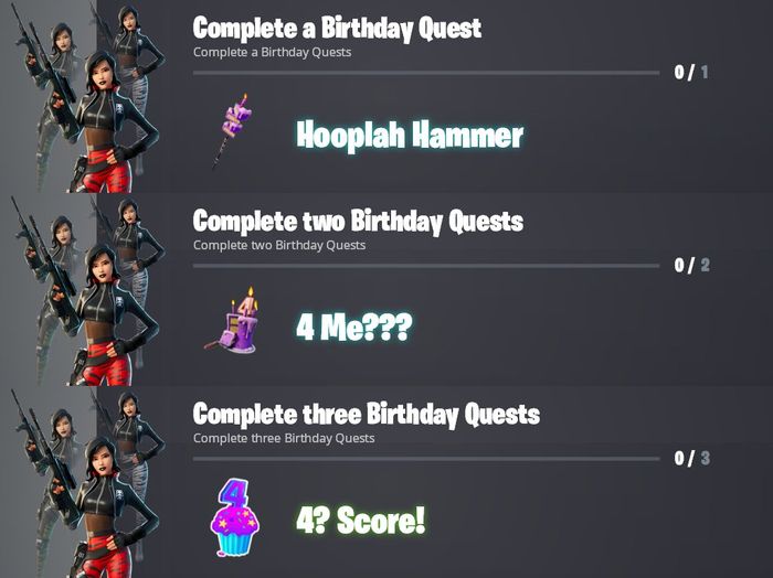 Fortnite Birthday Challenge Rewards
