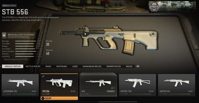 Warzone 2 STB 556 assault rifle in gunsmith