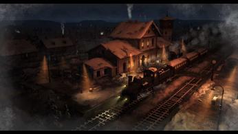 A train at dusk in Gerda: A Flame in Winter