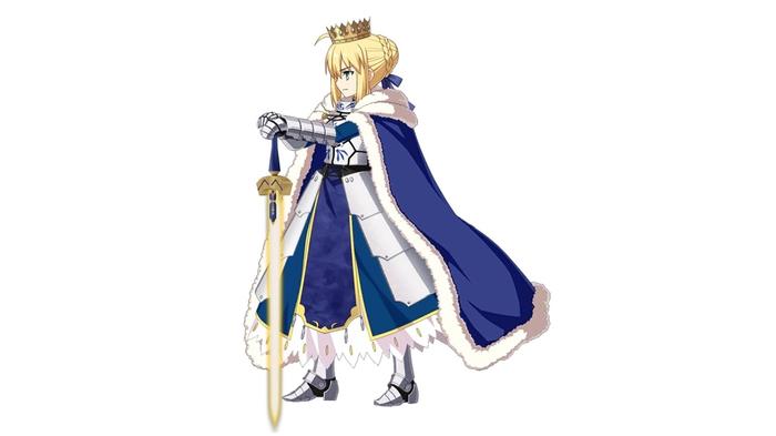 Fate/Grand Order character, Artoria Pendragon, in her sprite form