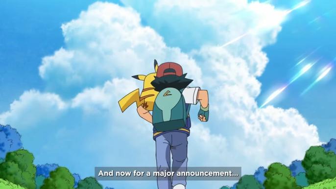 Ash and Pikachu, walking away into the sunset together for the last time.