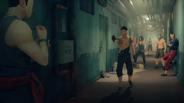 Sifu's protagonist is greeted in a corridor by a group of enemies ready to fight.
