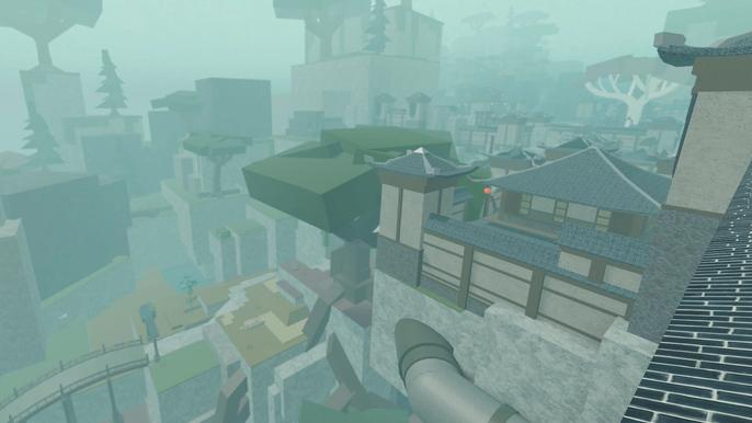A screenshot of a sprawling town in Deepwoken.