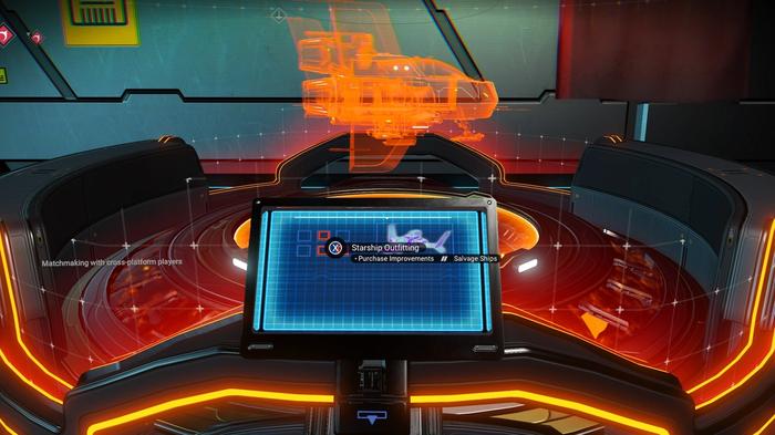 The Starship Outfitting Terminal at a Space Station in No Man's Sky.