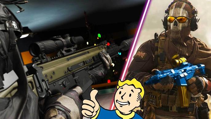 Call of Duty's Scar assault rifle in Fallout 4.