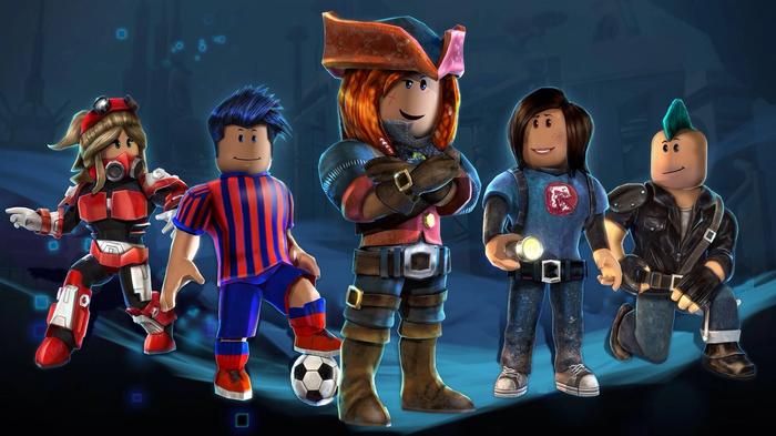 A lineup of characters wearing different Roblox accessories.