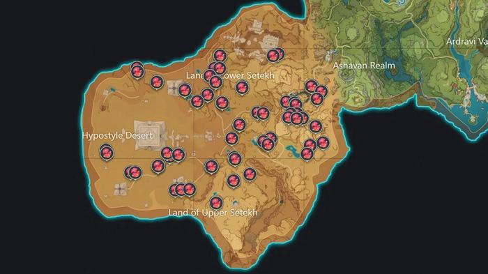 Genshin Impact Redcrest locations map