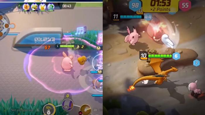 A direct comparison showing the visible similarities between Wigglytuff and Clefable in Pokémon Unite.