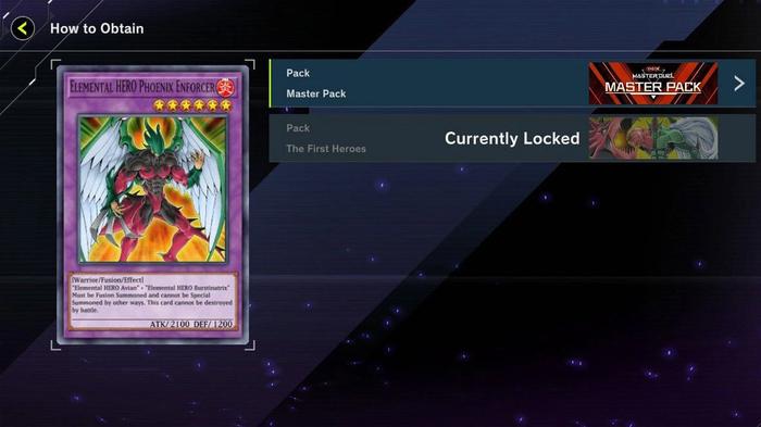 You can check which cards unlock YuGiOh Master Duel Secret Packs by looking up a card that's part of a set.