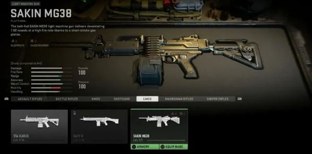 Image showing Sakin MG38 in Modern Warfare 2 gunsmith