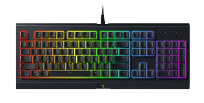 best keyboard, image of a black, illuminated gaming keyboard