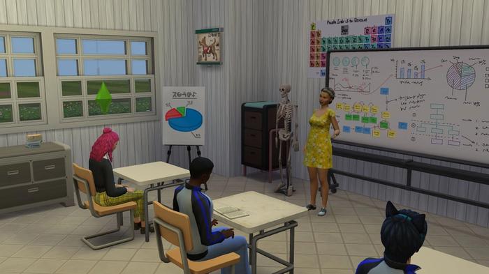 Sims 4 exams taking place in school