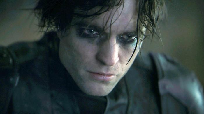 Close-up shot of Robert Pattinson as Bruce Wayne.