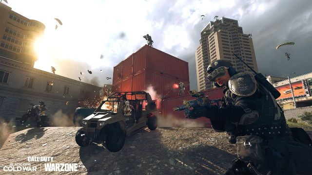 Warzone Action Scene With Explosions And Several Players Fighting