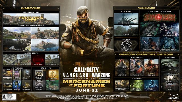 Image showing the Season 4 roadmap for Vanguard and Warzone
