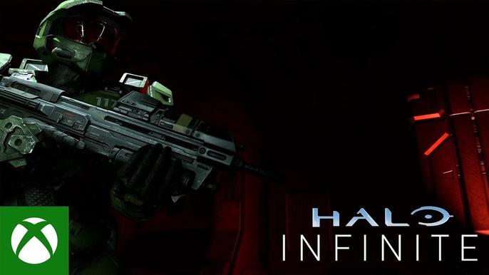 Master Chief lurks in the shadows with the Xbox and Halo Infinite logos in the corners.