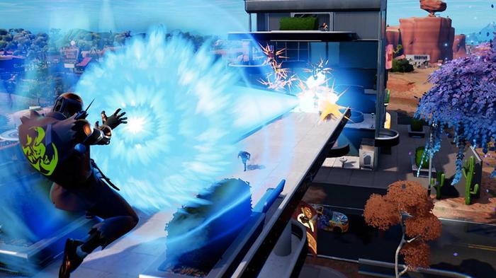 Image of a Fortnite player using the Kamehameha power
