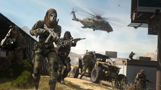 Image showing Modern Warfare 2 players under helicopter