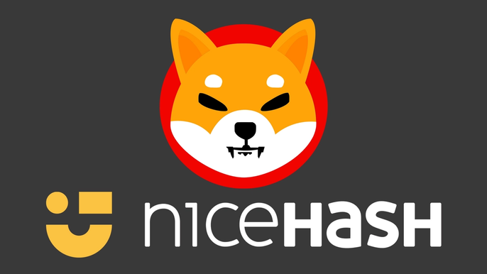 Image of Shiba Inu logo above NiceHash, after the mining platform teased a SHIB listing.