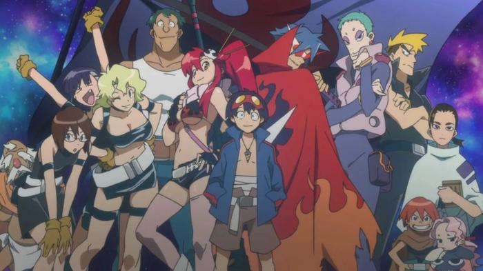 A group of characters from Gurren Lagann.