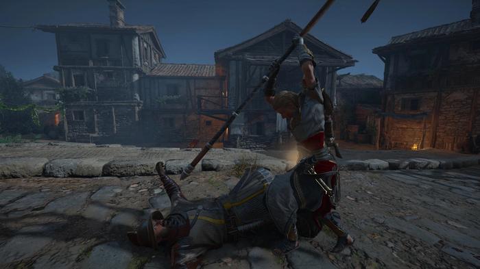 Eivor attacks french soldier with banner in Assassins Creed Valhalla Siege of Paris