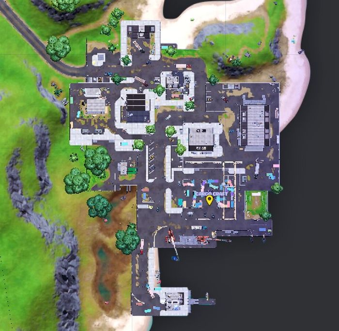 The yellow blip is where Armored Batman will spawn in Fortnite.
