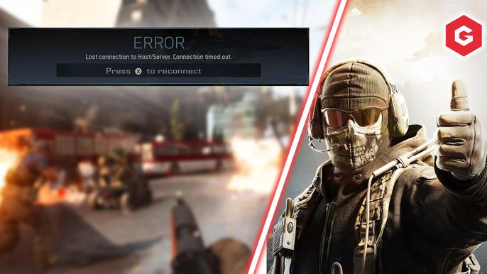 Image showing Warzone disconnect message and Ghost from Modern Warfare