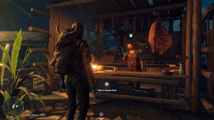 The Far Cry 6 La Cantina facility and its corresponding leader, Camp Chef.