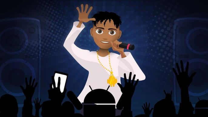 Image from BitLife, showing a singer performing to a crowd